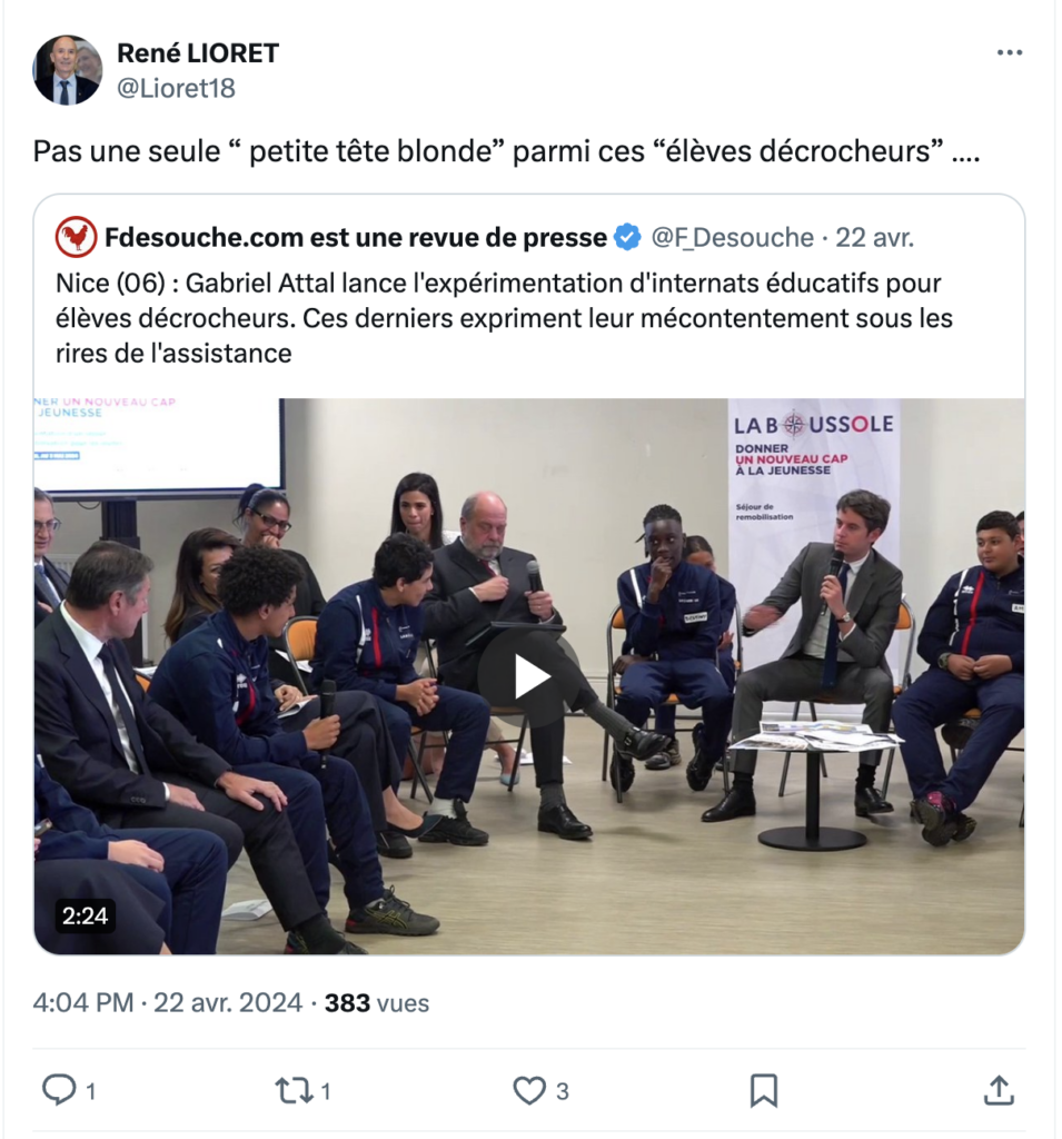 Tweet de René Lioret